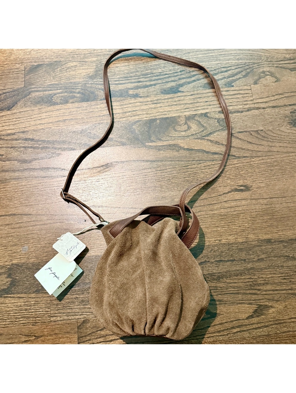 NWT Free People Suki Mini Tote Suede Brown Handbag - Picture 5 of 8